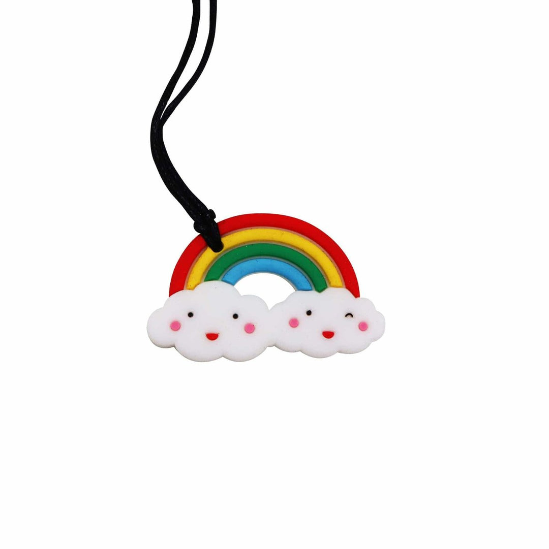 Jellystone Designs Chew Necklace Bright Rainbow Pendant Chew Necklace