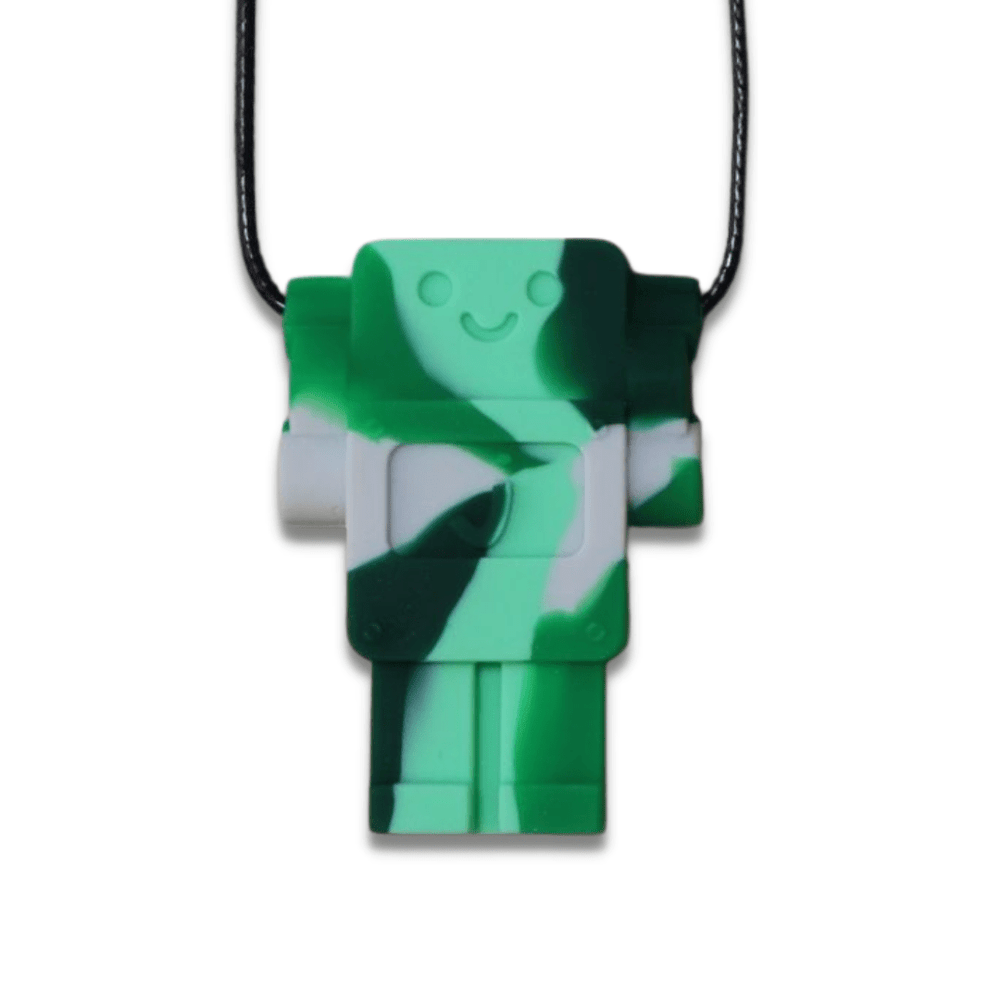 Jellystone Designs Chew Necklace Camo Robot Pendant Chew Necklace