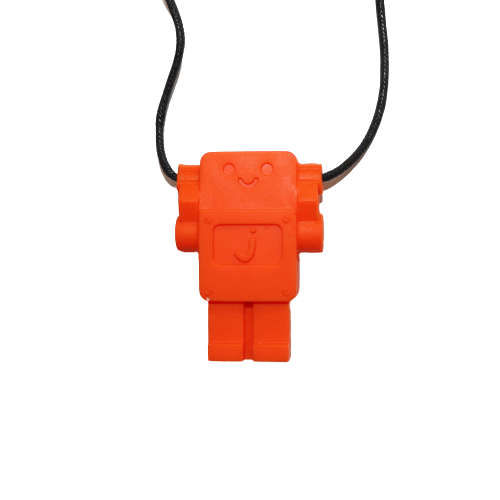 Jellystone Designs Chew Necklace Carrot Robot Pendant Chew Necklace