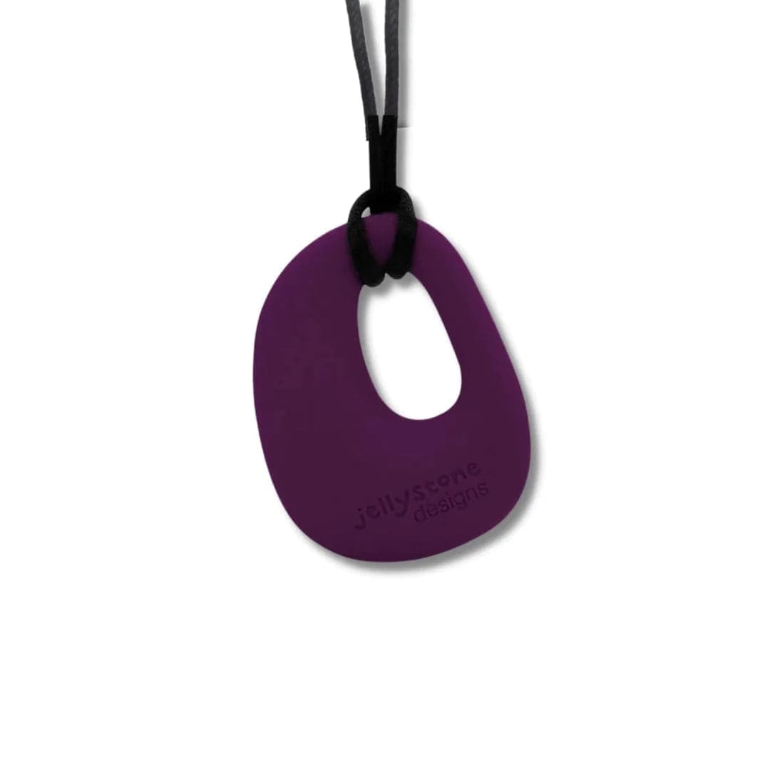 Jellystone Designs Chew Necklace Eggplant Organic Pendant Chew Necklace