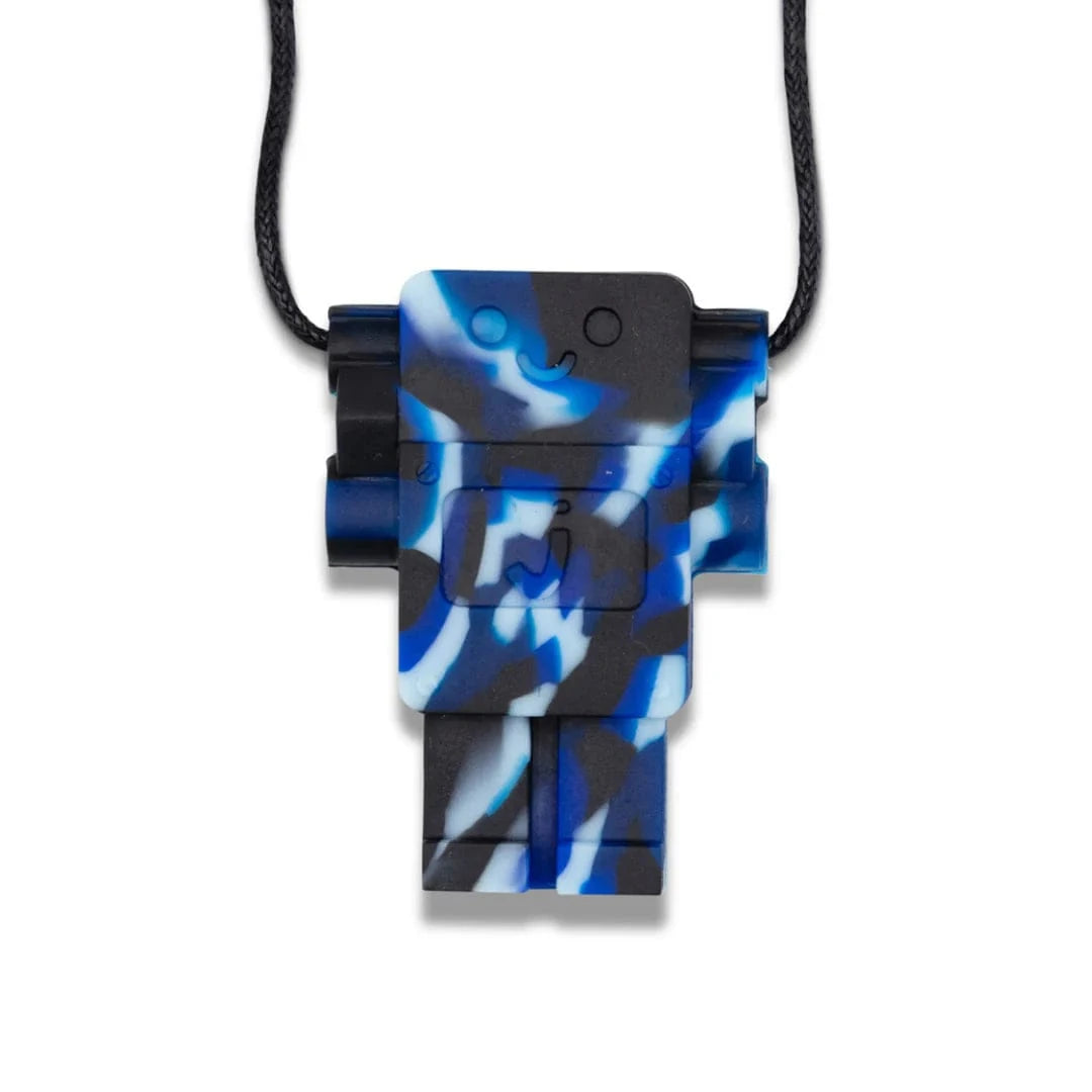 Jellystone Designs Chew Necklace Marine Camo Robot Pendant Chew Necklace