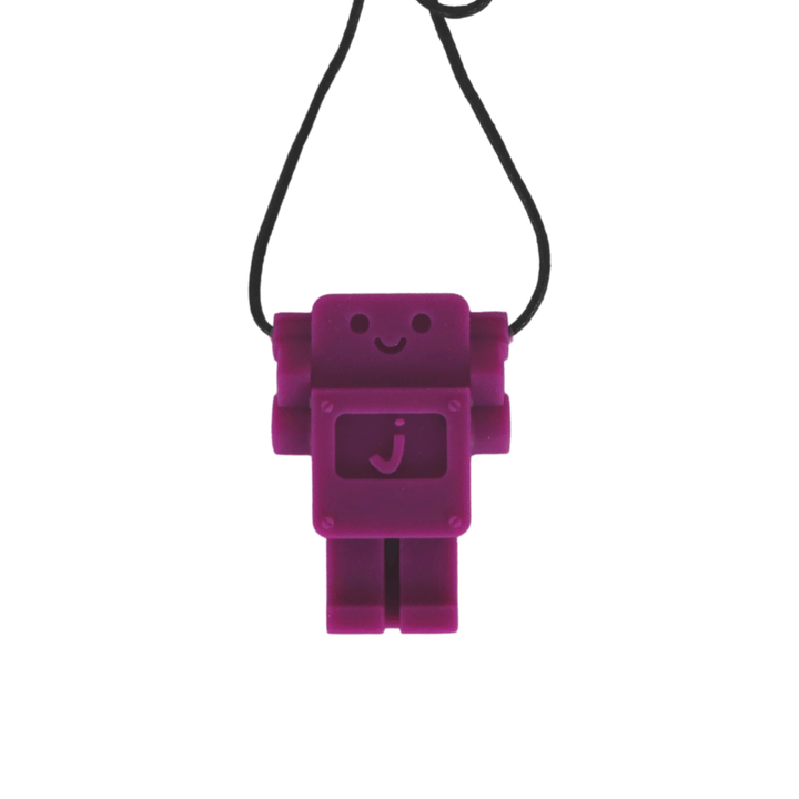 Jellystone Designs Chew Necklace Purple Grape Robot Pendant Chew Necklace