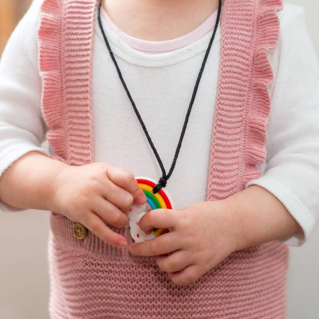 Jellystone Designs Chew Necklace Rainbow Pendant Chew Necklace