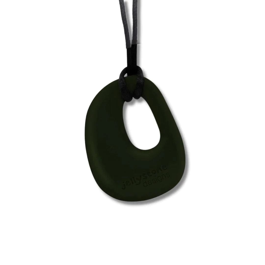 Jellystone Designs Chew Necklace Smokey Black Organic Pendant Chew Necklace
