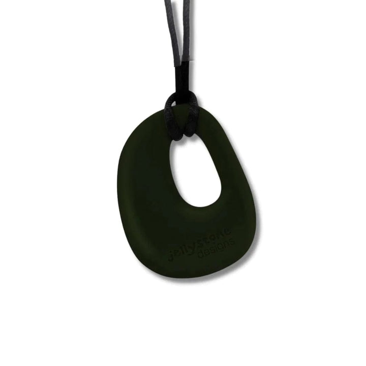 Jellystone Designs Chew Necklace Smokey Black Organic Pendant Chew Necklace