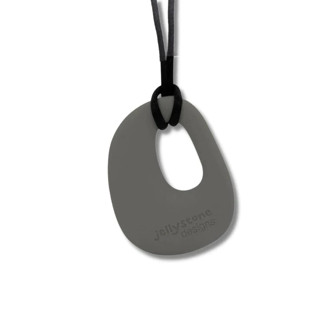 Jellystone Designs Chew Necklace Stormy Grey Organic Pendant Chew Necklace