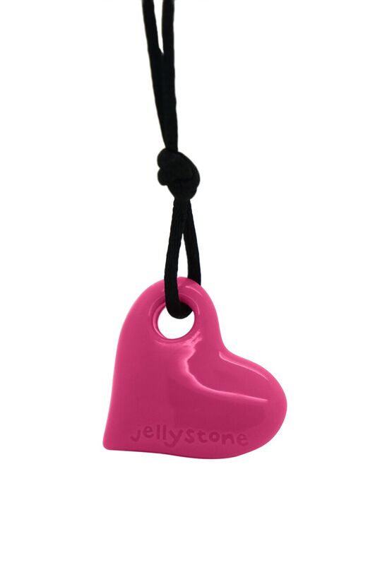 Jellystone Designs Chew Necklace Watermelon Pink Junior Heart Pendant