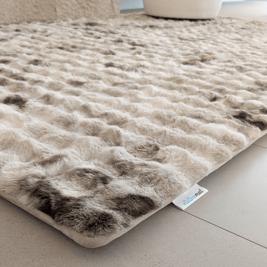 Neptune Blanket Floor Mat Medium - (1.5 x 2m) - PRE ORDER for 10/08/2025 The Mellow Mat® Snow Mink Faux Fur (Soft Touch Sensory Tatami Rug)