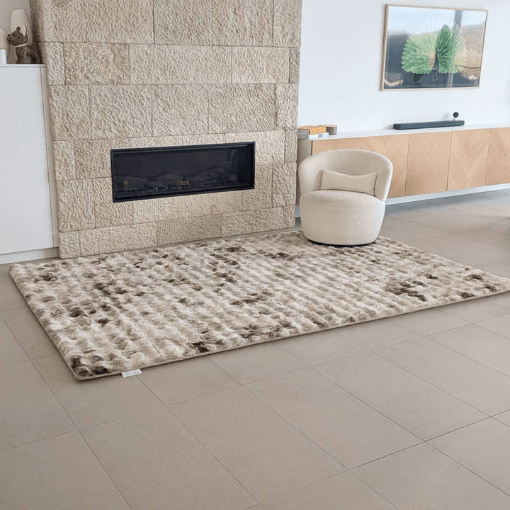 Neptune Blanket Floor Mat The Mellow Mat® Snow Mink Faux Fur (Soft Touch Sensory Tatami Rug)