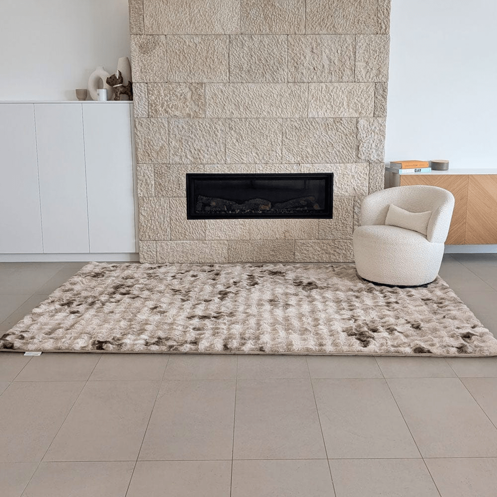 Neptune Blanket Floor Mat The Mellow Mat® Snow Mink Faux Fur (Soft Touch Sensory Tatami Rug)