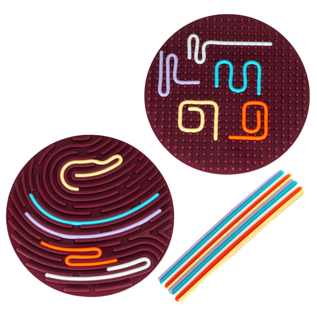 Sensory Support Classroom & School Tools Circle / Maroon Play Board Sensory Play Board | Silicone Threading Board