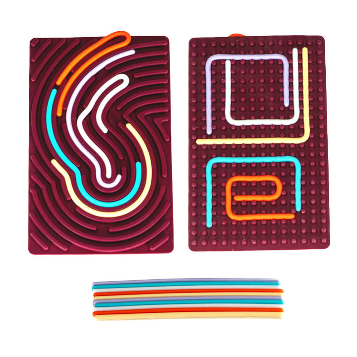 Sensory Support Classroom & School Tools Rectangle / Maroon Play Board Sensory Play Board | Silicone Threading Board