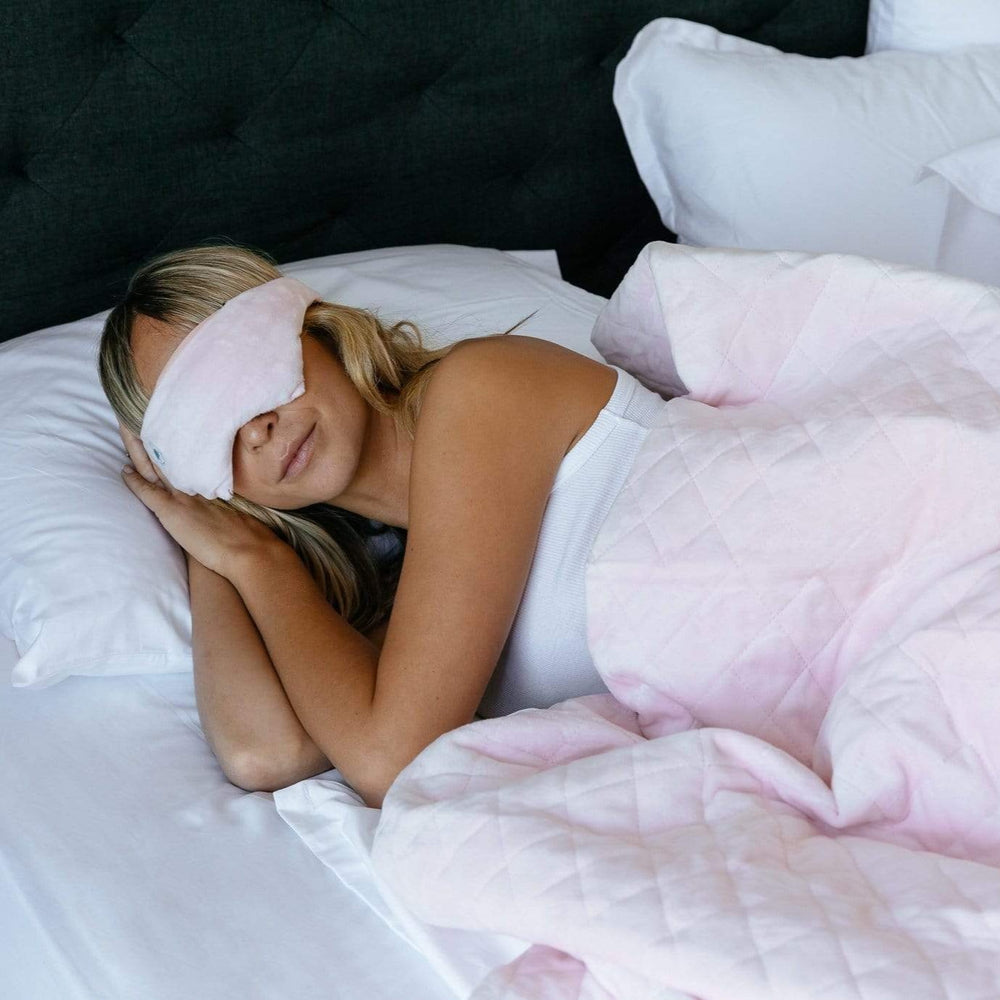 Weighted Sleep Mask II on a pillow