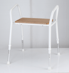 Delta S45-T heavy duty shower stool with timber-look seat