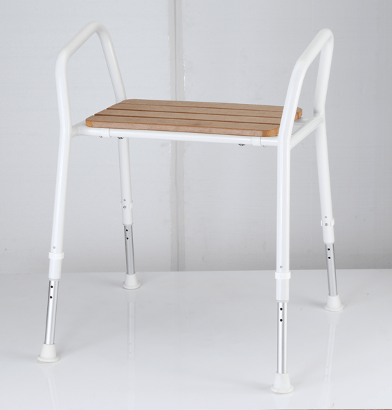 Delta S45-T heavy duty shower stool with timber-look seat