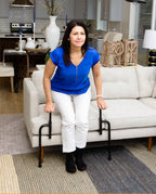 Woman standing up with the EZ Stand-N-Go