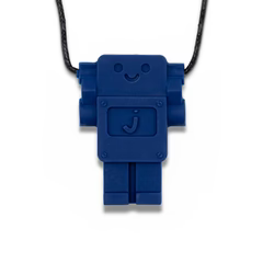 Jellystone Designs Chew Necklace School Blue Robot Pendant Chew Necklace