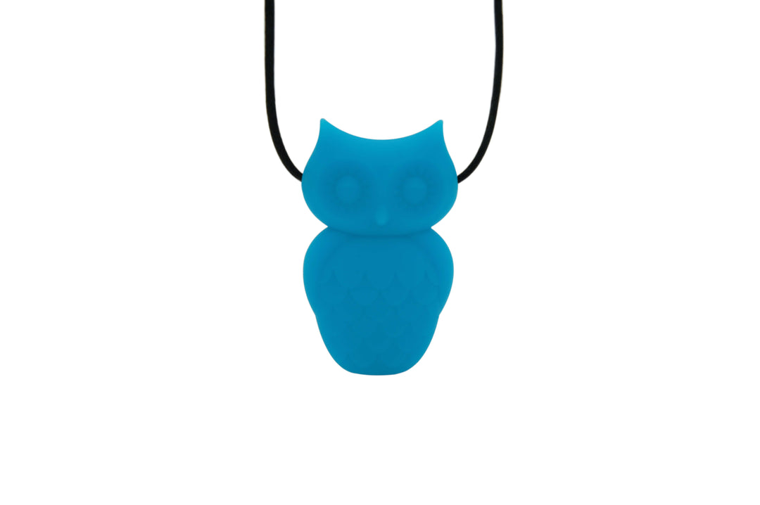 Jellystone Designs Chew Necklace Blue Hawaiian Owl Pendant Chew Necklace