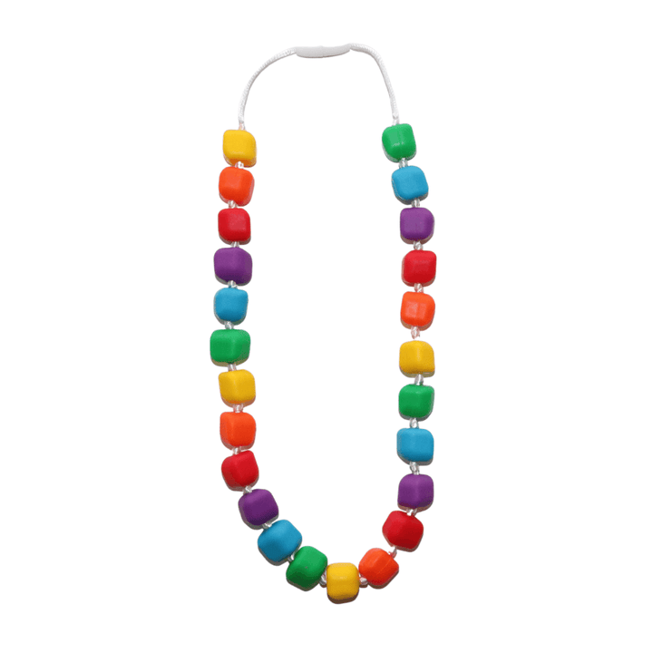 Jellystone Designs Chew Necklace Bright Rainbow Princess & The Pea Sensory Chew Necklace