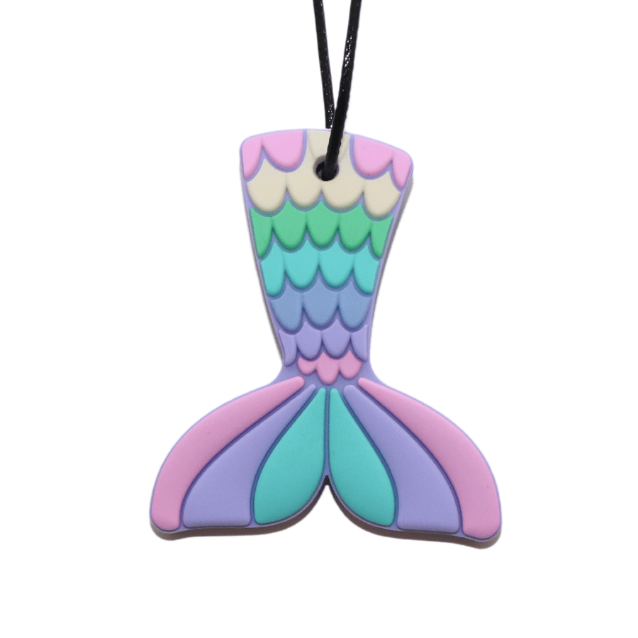Jellystone Designs Chew Necklace Pastel Mermaid Tail Pendant