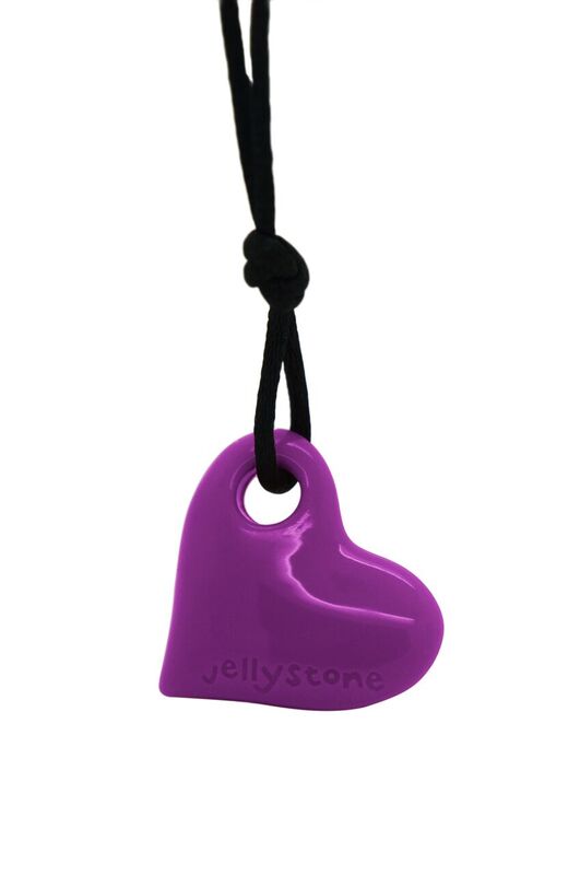 Jellystone Designs Chew Necklace Purple Grape Junior Heart Pendant
