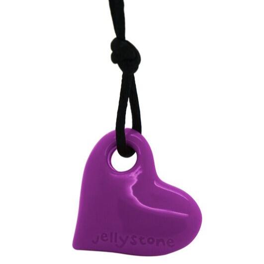 Jellystone Designs Chew Necklace Purple Grape Junior Heart Pendant