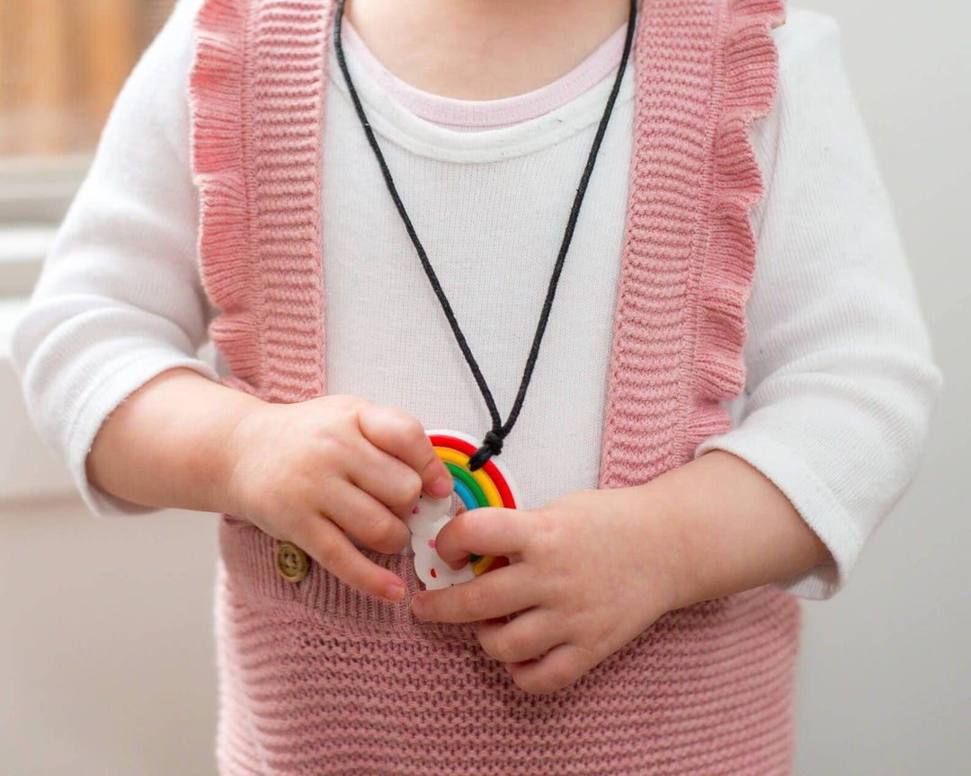 Jellystone Designs Chew Necklace Rainbow Pendant Chew Necklace