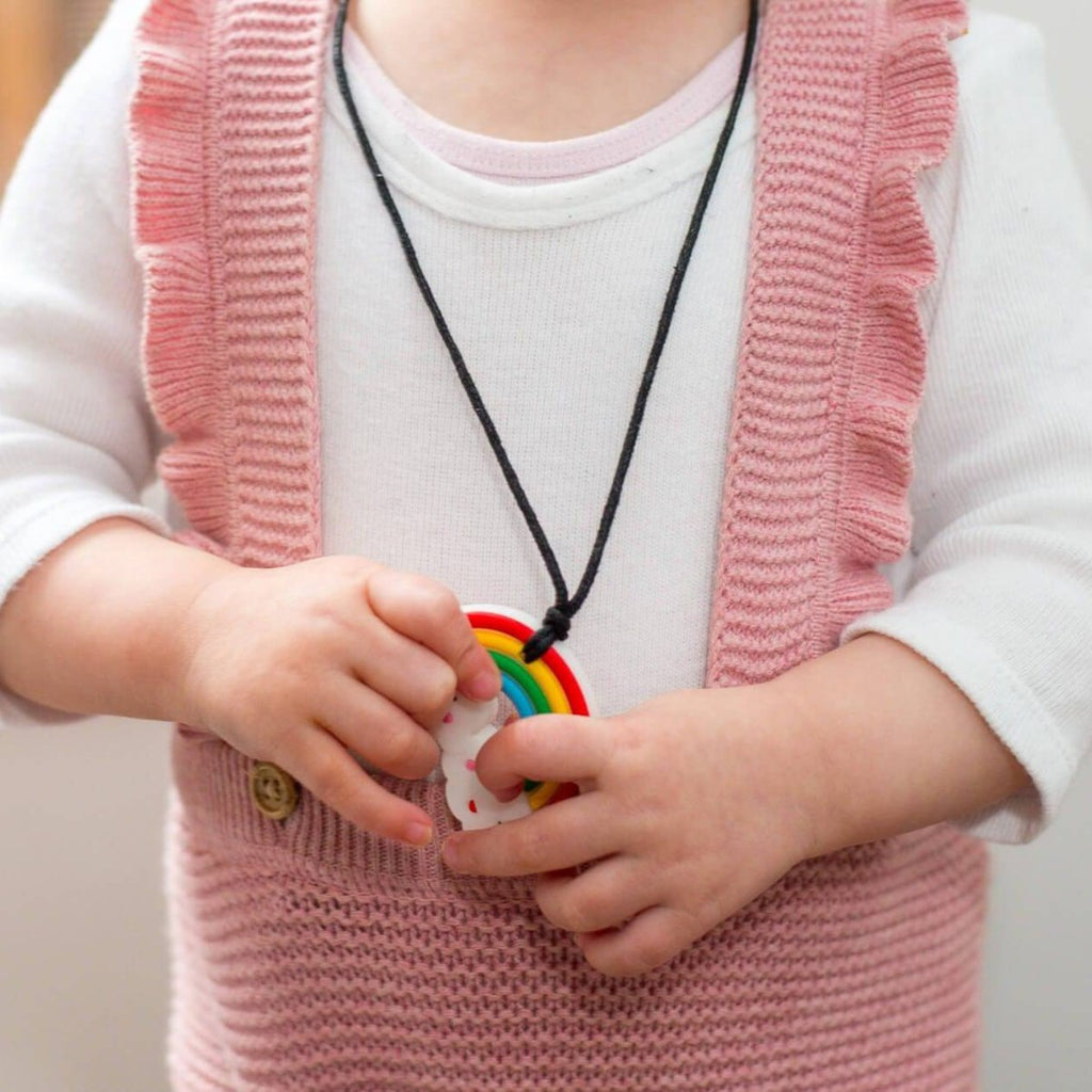 Jellystone Designs Chew Necklace Rainbow Pendant Chew Necklace
