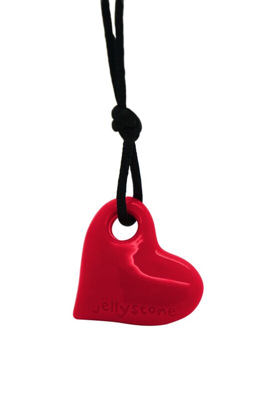Jellystone Designs Chew Necklace Scarlet Red Junior Heart Pendant