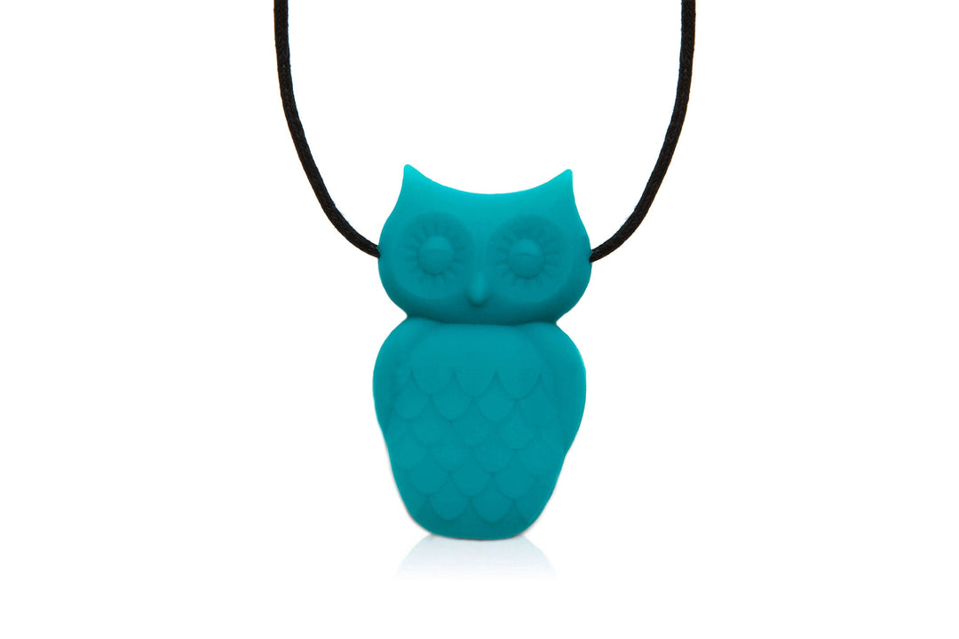 Jellystone Designs Chew Necklace Turquoise Baja Green Owl Pendant Chew Necklace