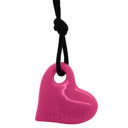 Jellystone Designs Chew Necklace Watermelon Pink Junior Heart Pendant