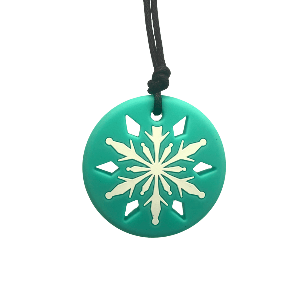 Jellystone Designs Chew Necklace White Snowflake Pendant Chew Necklace