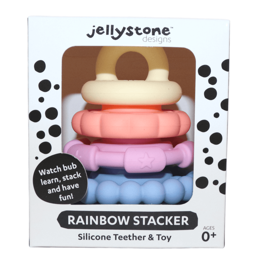 Jellystone Designs Teethers Pastel Rainbow Stacker and Teether