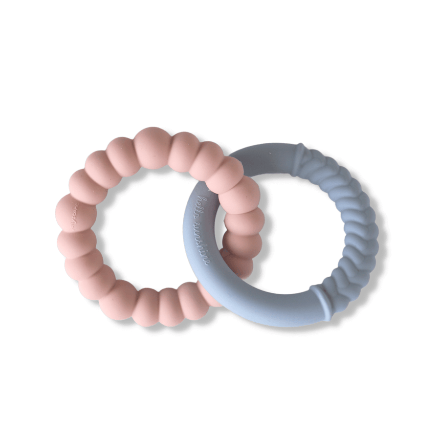 Jellystone Designs Teethers Snow and Blush Sunshine Silicone Teething Rings