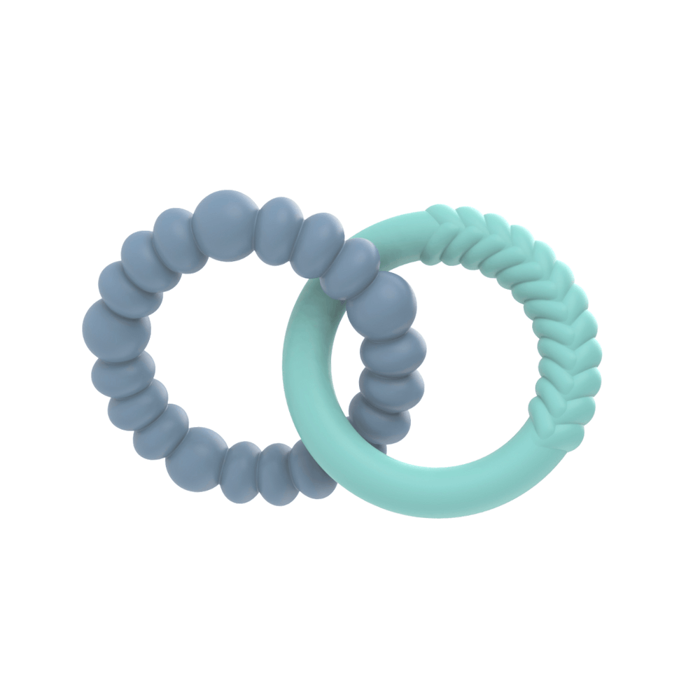 Jellystone Designs Teethers Soft Mint and Soft Blue Sunshine Silicone Teething Rings