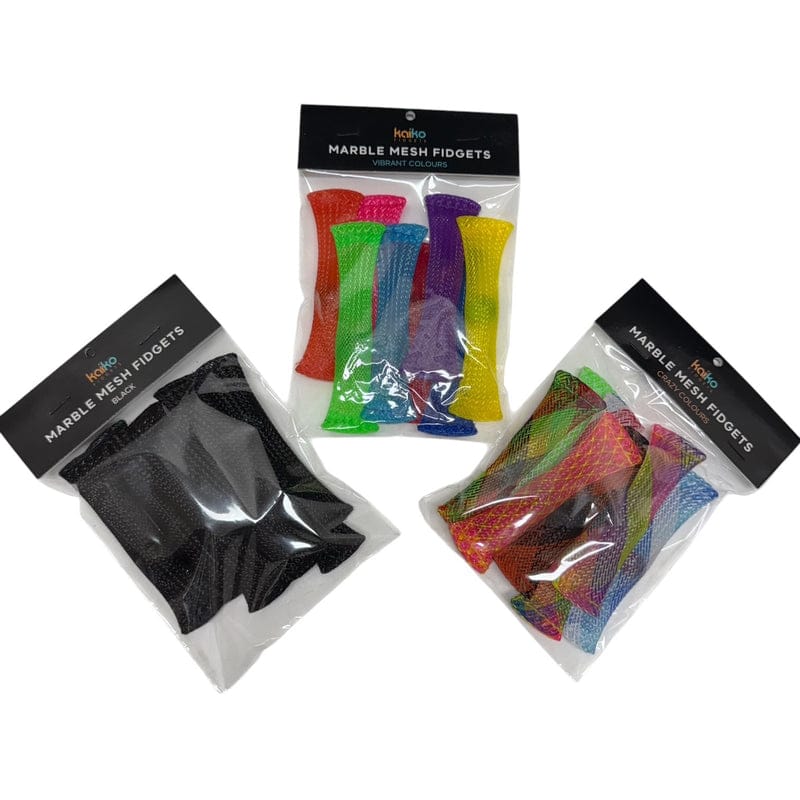 Kaiko Fidget & Fine Motor Black Kaiko Marble Mesh Fidgets, 8 Pack