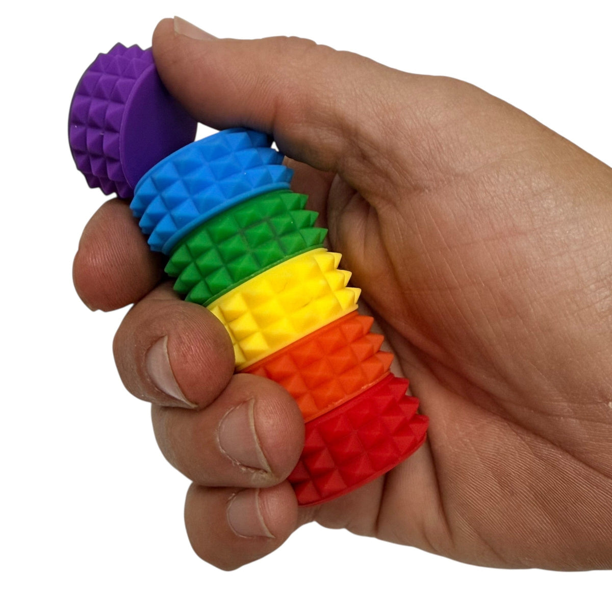 Kaiko Fidget & Fine Motor Rainbow Textured Magnetic Fidget Stack, 6 Piece Set: MagStak Core