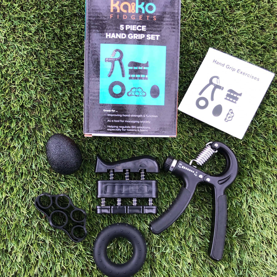 Kaiko Hand Function Hand Grip Set - 5 piece Exerciser & Fidgeting Sensory Kit