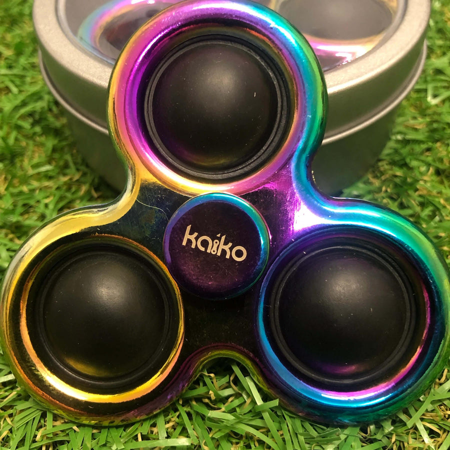 Kaiko Hand Function Oil Slick Premium Pop It Metal Spinner – Strong Resistance