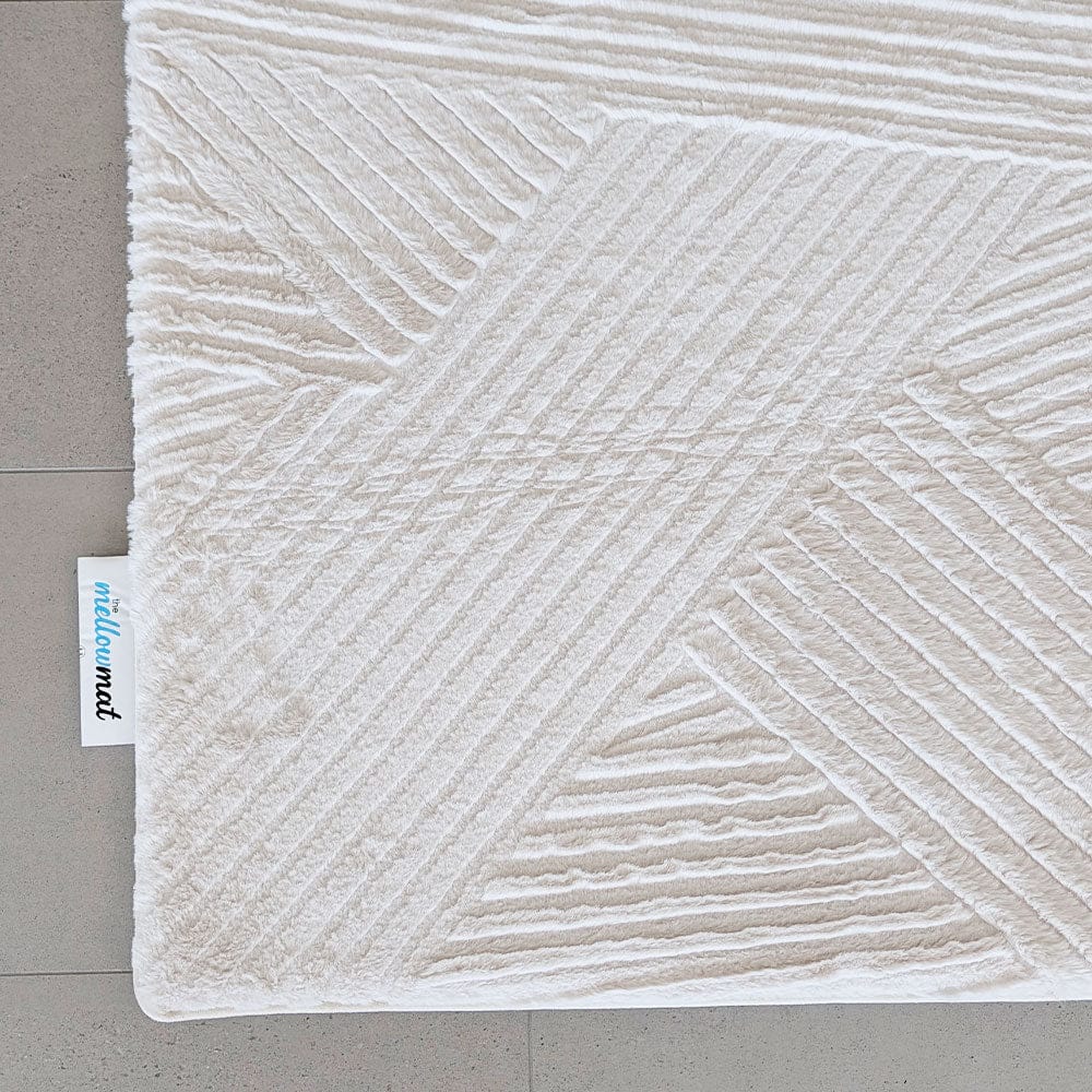Neptune Blanket Floor Mat Medium - (1.5 x 2m) / Vanilla Cream The Mellow Mat® Vector Lines 3D (Soft Touch Sensory Tatami Rug) 3D07