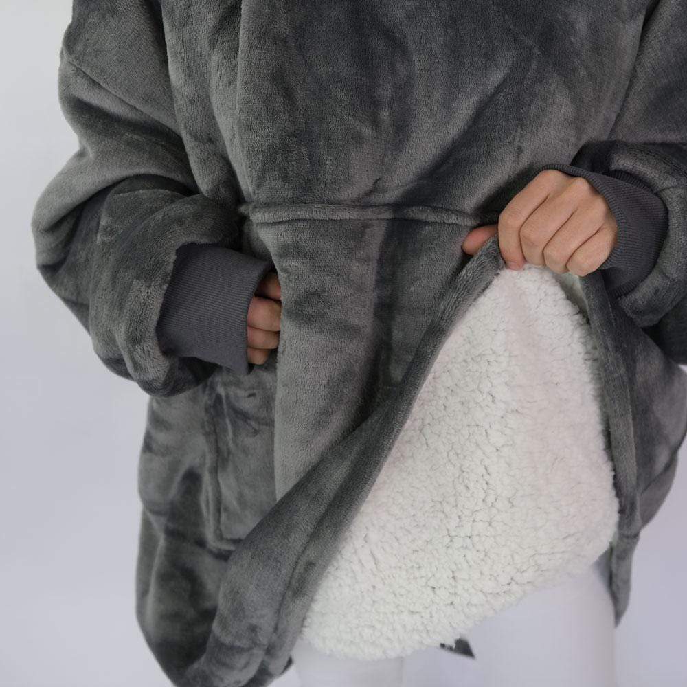Neptune Blanket Oodie Grey Hooded Wearable Blanket