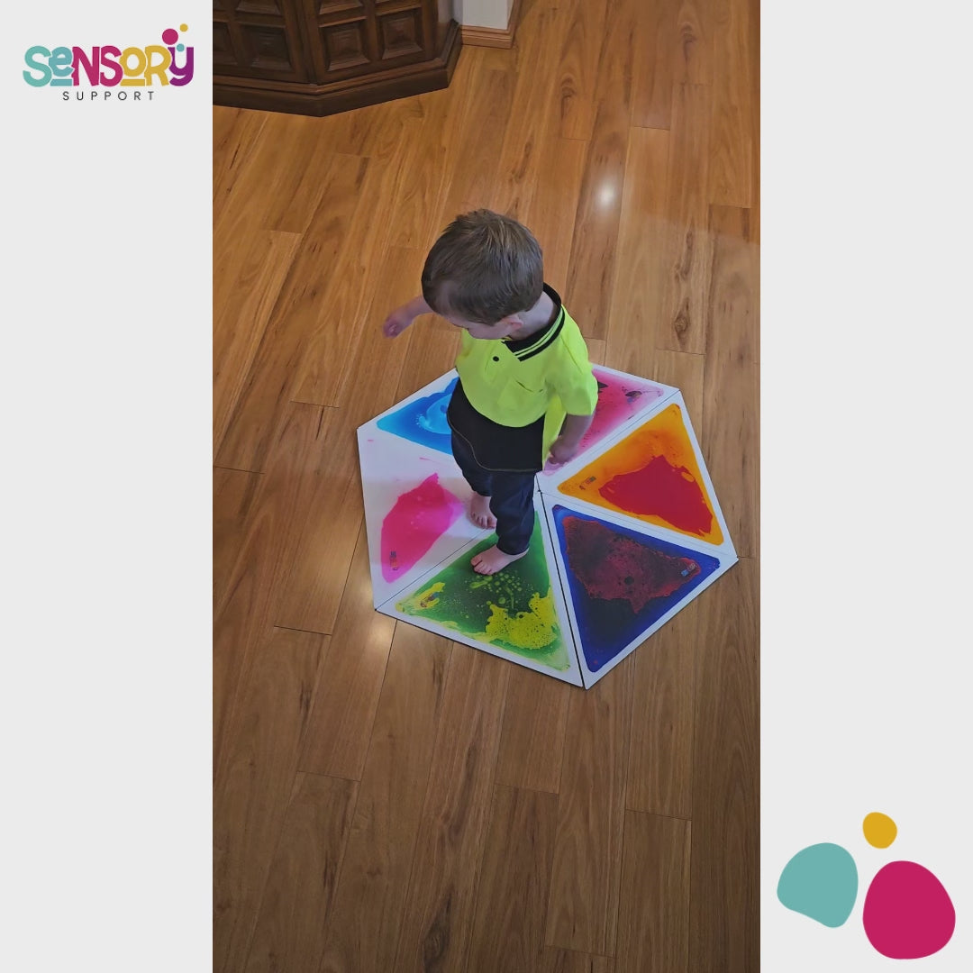 Triangle Liquid Floor Tiles, Set of 6 for Sensory Play