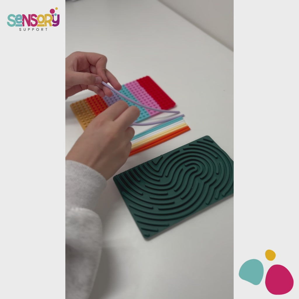 Silicone Threading Sensory Play Board with Strings