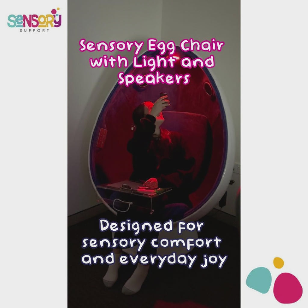 Sensory Egg Chair with RGB Lights & Bluetooth Speakers