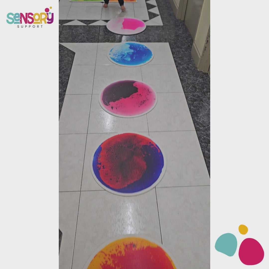 Round Liquid Floor Tiles, Set of 6 for Sensory Play