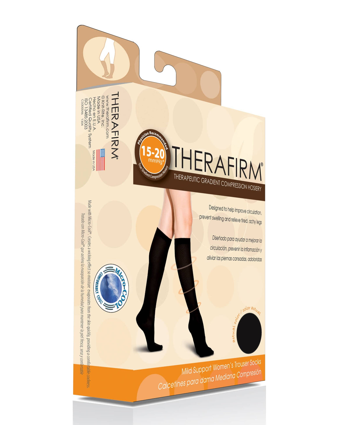 Quintro Healthcare Compression Black / Small Therafirm Womens Trouser Socks Mild Support 15-20mmHg