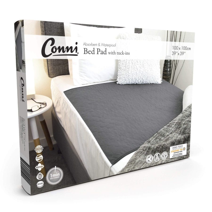 Quintro Healthcare Continence Charcoal Conni Bed Pad with Tuck-Ins