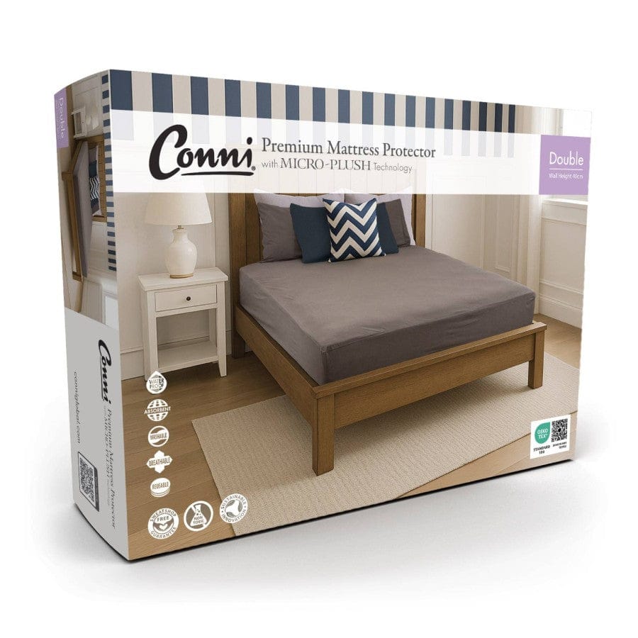 Quintro Healthcare Continence Charcoal Conni Micro-Plush - Double Waterproof Fitted Sheet