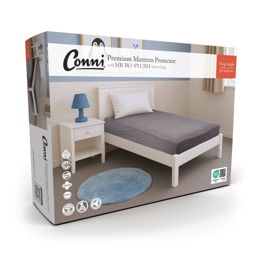 Quintro Healthcare Continence Charcoal Conni Micro-Plush - King Single Waterproof Fitted Sheet