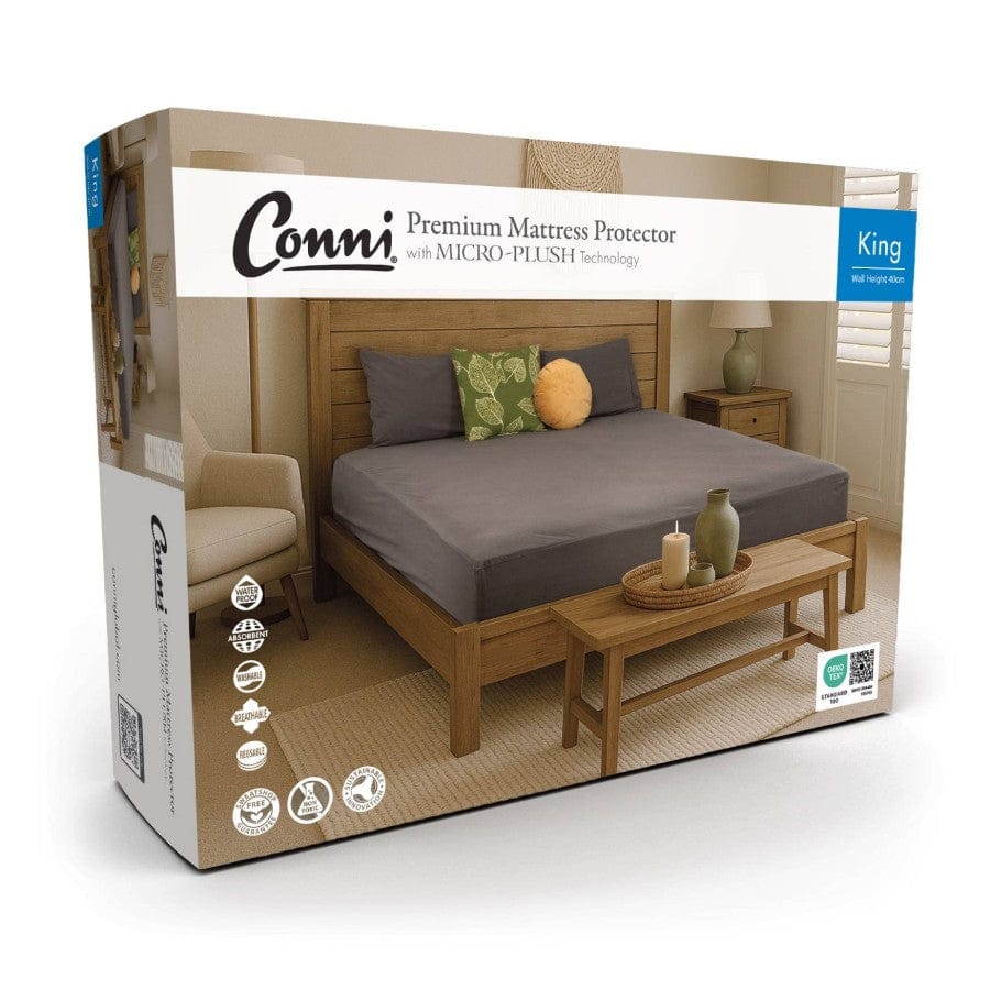 Quintro Healthcare Continence Charcoal Conni Micro-Plush - King Waterproof Fitted Sheet